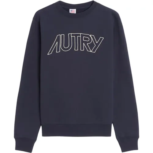 Cotton Sweater with Embroidered Logo , male, Sizes: L, M - Autry - Modalova