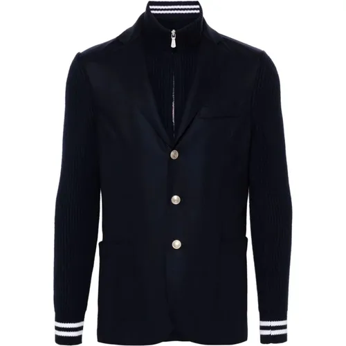 Navy Wool Blend Blazer , male, Sizes: XL, L, S, M - Eleventy - Modalova