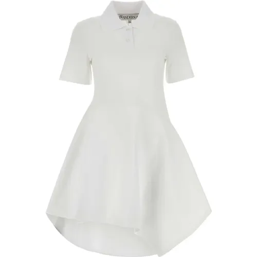 Weißes Piquet Polo Kleid , Damen, Größe: XS - JW Anderson - Modalova