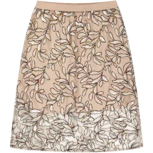 Beautiful Embroidered Mesh Skirt , female, Sizes: S - Munthe - Modalova