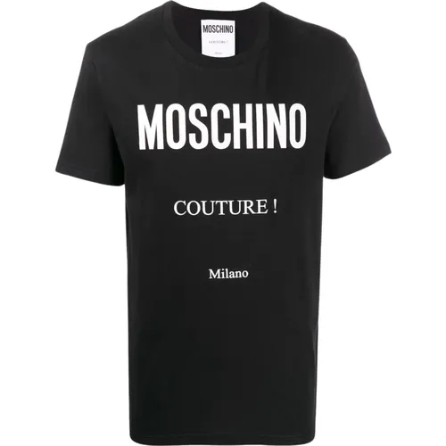 Schwarze T-Shirts und Polos , Herren, Größe: XS - Moschino - Modalova