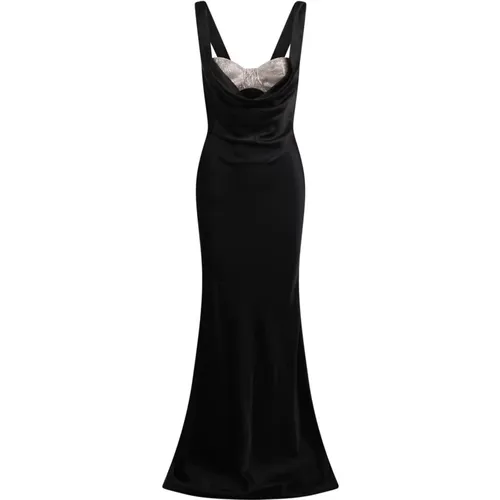 Elegant Satin Dress with Crystal Detail , female, Sizes: XS, S - Giuseppe Di Morabito - Modalova