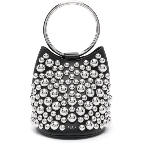 Studded Bucket Bag in Leather , female, Sizes: ONE SIZE - Alaïa - Modalova