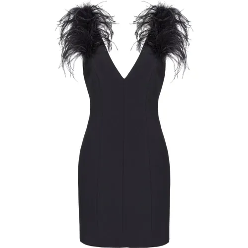 Feathered Mini Dress , female, Sizes: 2XS - pinko - Modalova