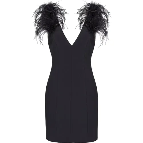 Feathered Mini Dress , female, Sizes: XS, 2XS, S - pinko - Modalova