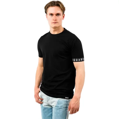 Einfaches Rundhals T-Shirt , Herren, Größe: L - Dsquared2 - Modalova