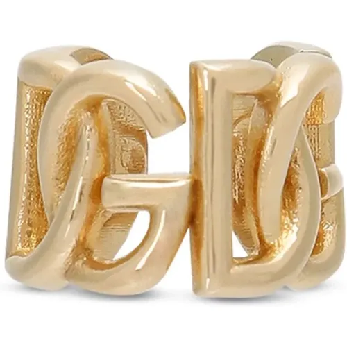 Golden Bijoux Engraved Logo Brass Italy , female, Sizes: ONE SIZE - Dolce & Gabbana - Modalova