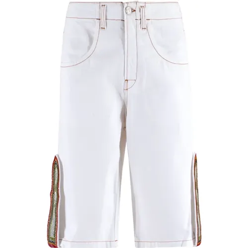 Weiße Denim Baggy Shorts mit Strass - Bluemarble - Modalova