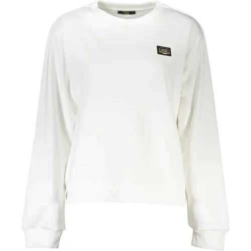 Schickes weißes gebürstetes kuscheliges Sweatshirt - Cavalli Class - Modalova