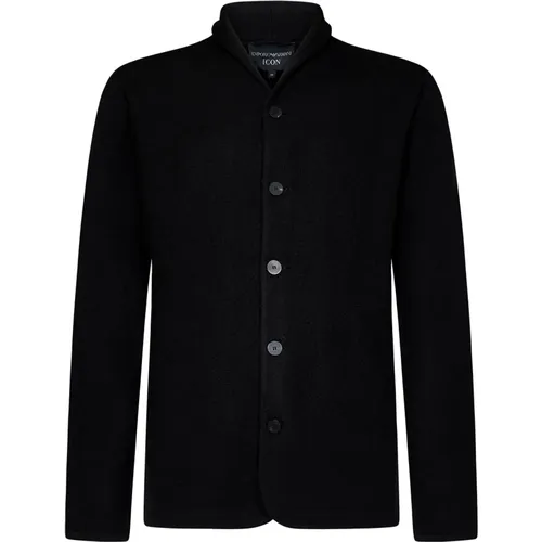 Wool Cotton Jacket Outerwear , male, Sizes: M, 2XL - Emporio Armani - Modalova