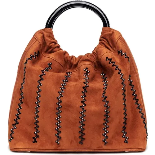 Embellished Hazel Suede Handbag , female, Sizes: ONE SIZE - Marina Raphael - Modalova