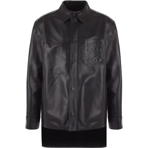 Schwarze Lederjacke für Männer - Loewe - Modalova