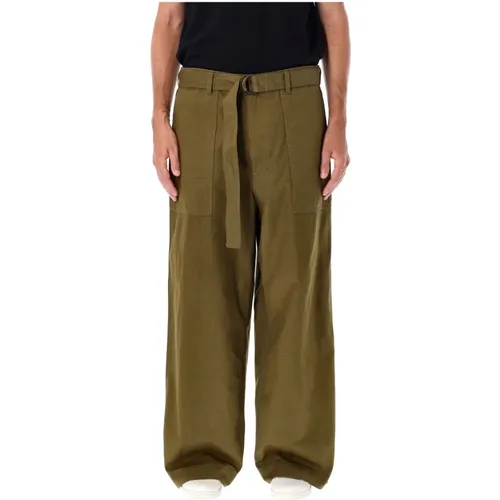 Khaki Cargo Hose Wide-Leg Fit , Herren, Größe: M - Comme des Garçons - Modalova