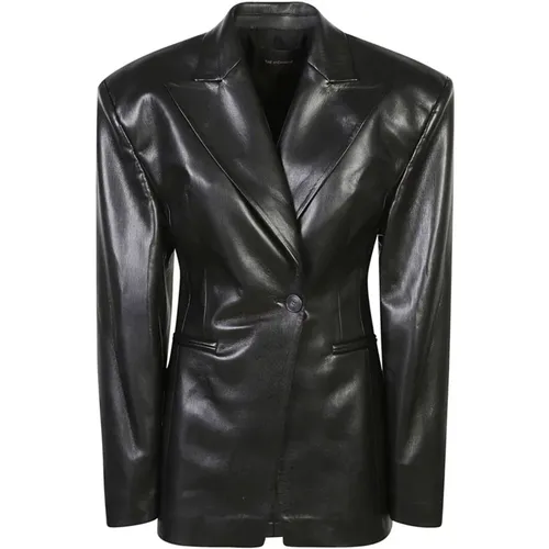 Leather Blazer with Pointed Lapels , female, Sizes: XS - Andamane - Modalova