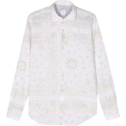 Paisley-print button-up shirt , male, Sizes: L, 2XL - Eleventy - Modalova