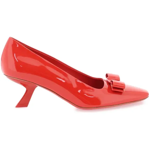 Vara Bow Lackleder Pumps , Damen, Größe: 35 1/2 EU - Salvatore Ferragamo - Modalova