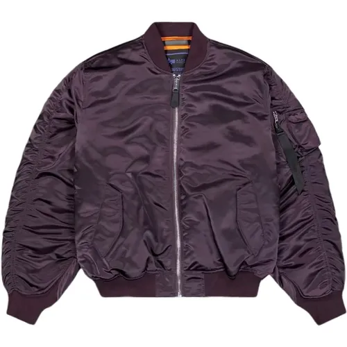 Bomber Jacket with Ribbed Details , male, Sizes: L, M, S - alpha industries - Modalova