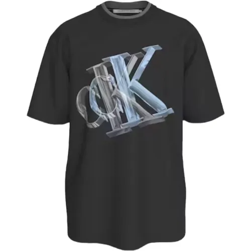 Klassisches T-Shirt , Herren, Größe: M - Calvin Klein - Modalova
