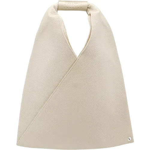 Leather Handbag with Snap Button Closure , female, Sizes: ONE SIZE - MM6 Maison Margiela - Modalova