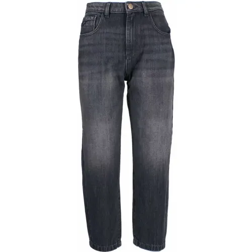 Schwarze High-Waist-Denim-Jeans - YES ZEE - Modalova