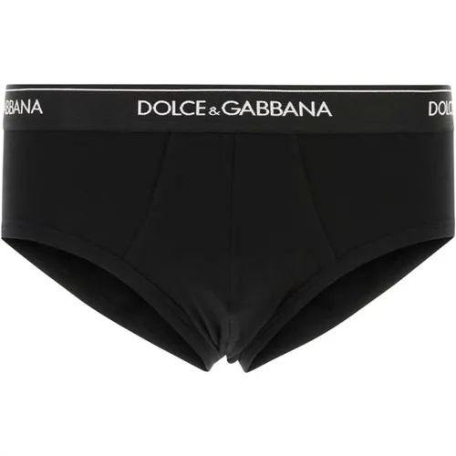 Schwarzes Stretch-Baumwoll-Slip-Set , Herren, Größe: XL - Dolce & Gabbana - Modalova