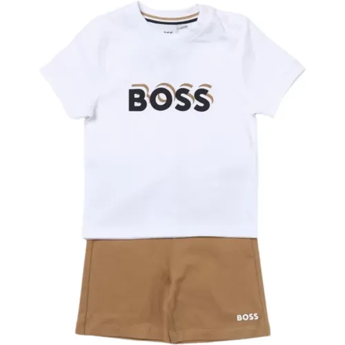 Weißes Kleid Set mit Logoaufdruck - Hugo Boss - Modalova