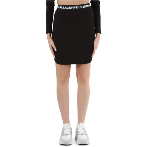 Viscose Mini Skirt with Elastic Waistband , female, Sizes: M, S, L - Karl Lagerfeld - Modalova