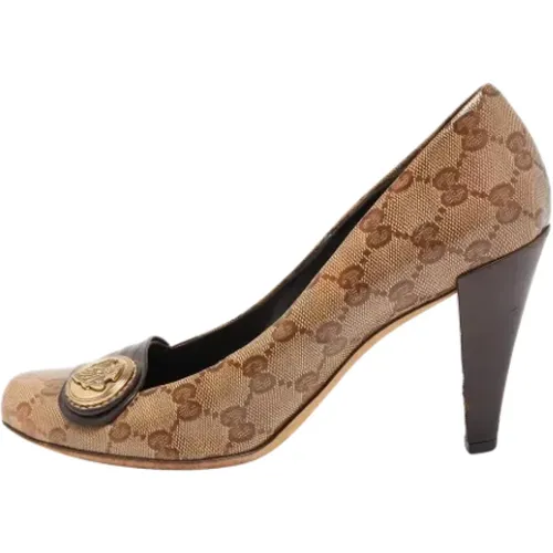 Pre-owned Coated canvas heels , female, Sizes: 6 UK - Gucci Vintage - Modalova
