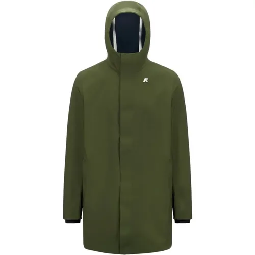 Grüner Wasserdichter Fleece Mantel , Herren, Größe: XL - K-way - Modalova