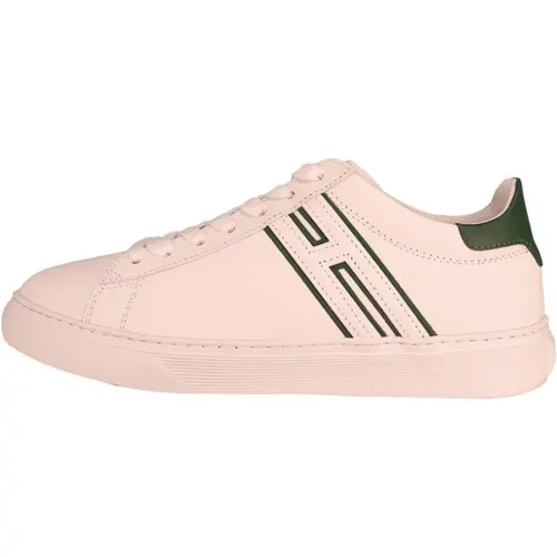 Green Leather Sneaker with Rubber Sole , male, Sizes: 10 UK, 7 UK, 8 1/2 UK, 6 UK, 6 1/2 UK, 7 1/2 UK, 9 1/2 UK, 9 UK, 8 UK, 10 1/2 UK, 11 UK - Hogan - Modalova