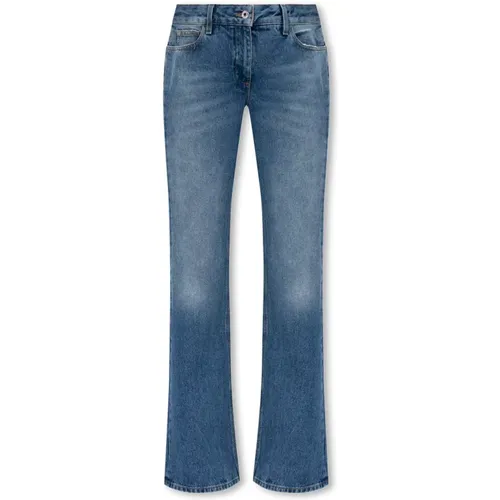 Flared jeans , female, Sizes: W28, W26, W27 - Off White - Modalova