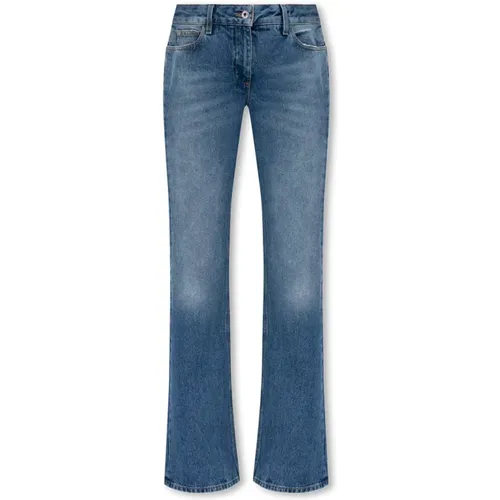 Flared jeans , female, Sizes: W28, W29, W26, W27, W25 - Off White - Modalova