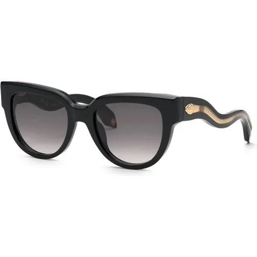 Damen-Sonnenbrille quadratisch schwarz glänzend - Roberto Cavalli - Modalova