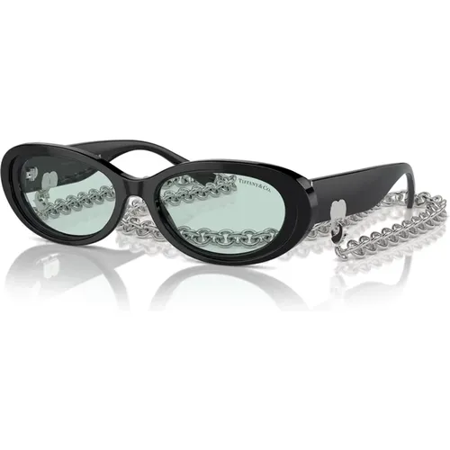 Frame with Light Blue Lenses , female, Sizes: 54 MM - Tiffany - Modalova