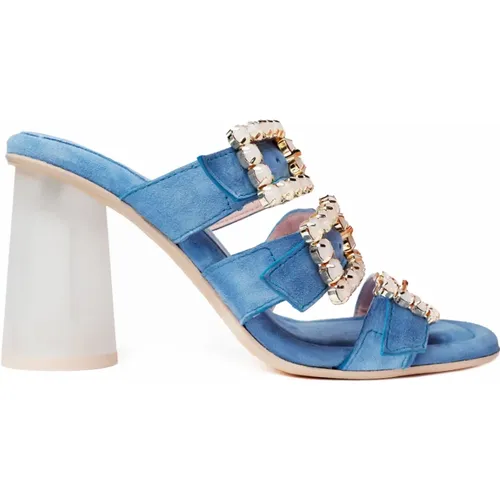 Blaue Amalfi Sandalen , Damen, Größe: 35 EU - Ras - Modalova