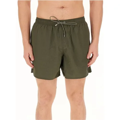 Strukturierte Badehose - Grün , Herren, Größe: 2XL - Emporio Armani - Modalova