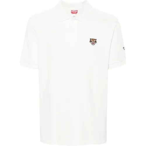 Tiger Head Polo Shirt Cotton Piqué , Herren, Größe: L - Kenzo - Modalova