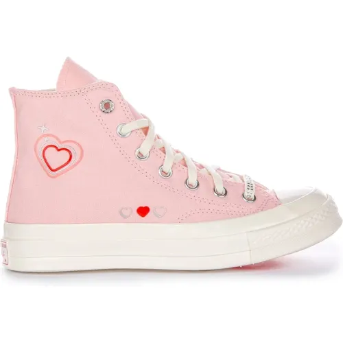 Heart Rhinestone Sneakers | Valentines Day , female, Sizes: 4 UK, 4 1/2 UK, 6 1/2 UK, 5 UK, 3 UK, 8 UK, 8 1/2 UK, 7 UK, 3 1/2 UK, 6 UK - Converse - Modalova