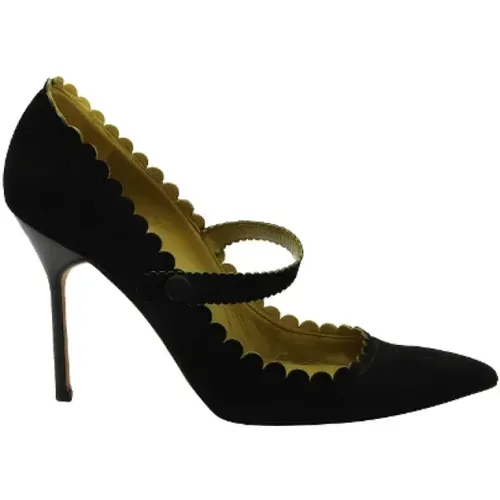 Pre-owned Suede heels , female, Sizes: 5 1/2 UK - Manolo Blahnik Pre-owned - Modalova