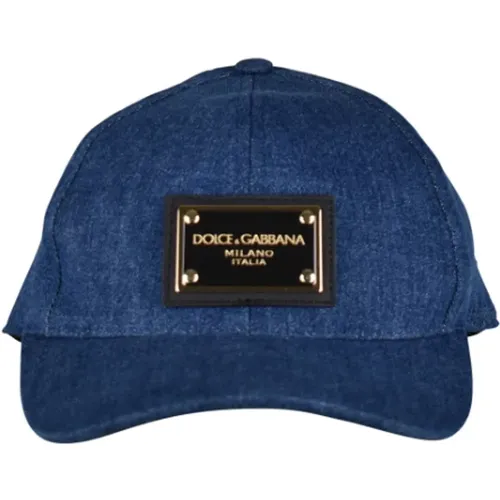 Blaue Denim-Kappe, Stilvoll und Lässig , Herren, Größe: ONE Size - Dolce & Gabbana - Modalova