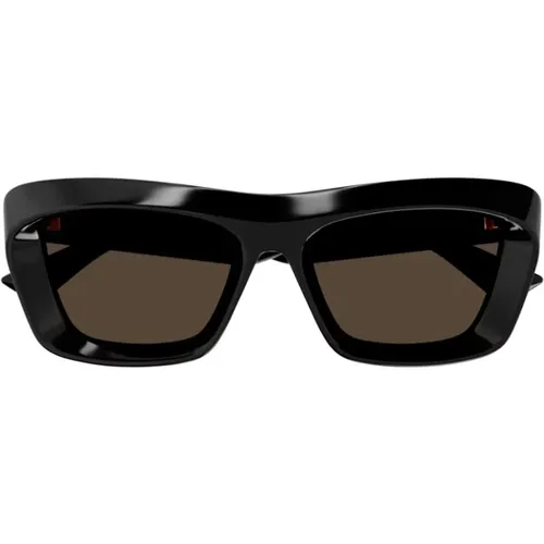 Rectangular acetate sunglasses with metal stripes , male, Sizes: ONE SIZE - Bottega Veneta - Modalova