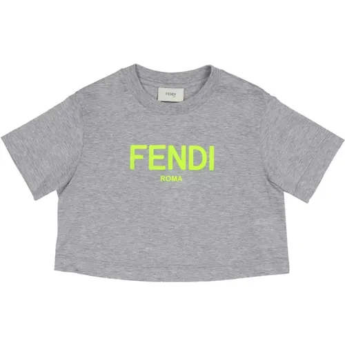 Jungen Crewneck T-Shirt mit Roma Logo - Fendi - Modalova