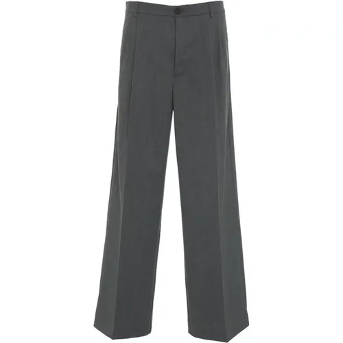 Grey Trousers Aw24 , male, Sizes: L - Amaránto - Modalova