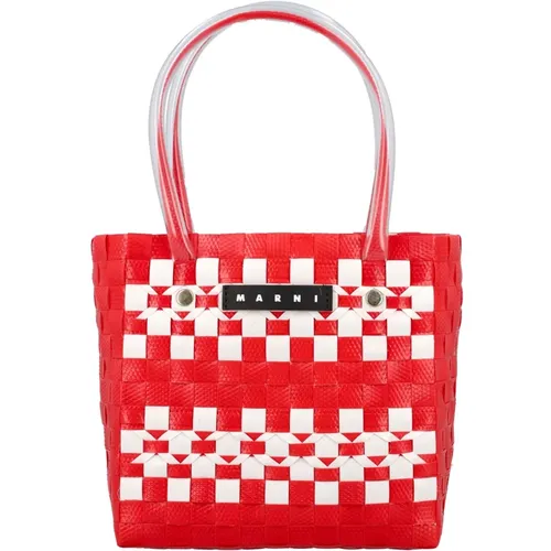 Check Basket Handbag Multi Aw24 , female, Sizes: ONE SIZE - Marni - Modalova