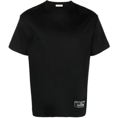Klassisches Baumwoll-T-Shirt mit dezenter Branding , Herren, Größe: XL - Valentino - Modalova