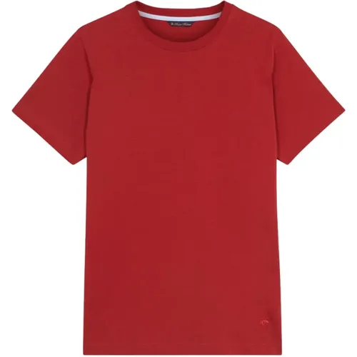 Rotes Baumwoll-Crewneck T-Shirt,Schwarzes Baumwoll-Crewneck-T-Shirt,Grünes Baumwoll-Crewneck-T-Shirt,Weiße Baumwoll-Crewneck-T-Shirt,Blaues Baumwoll - Brooks Brothers - Modalova