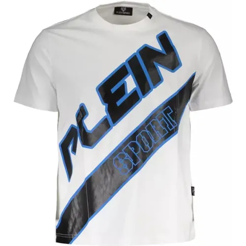 Weies Designer Tee mit Rundhalsausschnitt , Herren, Größe: L - Plein Sport - Modalova