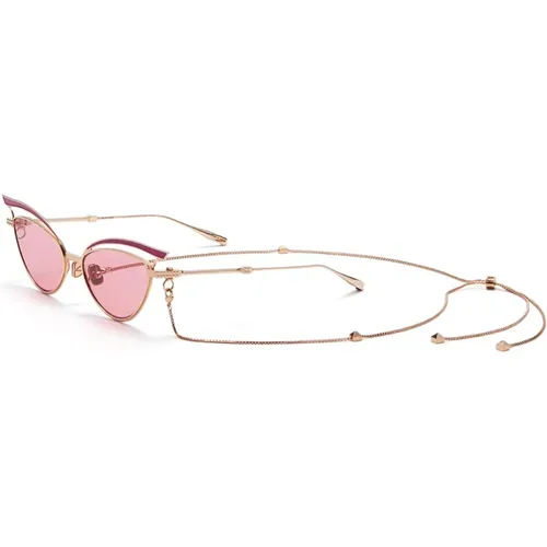 Gold Chain Sunglasses , female, Sizes: 55 MM - Valentino - Modalova