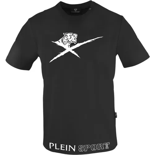 Solid Color Logo Detail Cotton T-Shirt , male, Sizes: M, 2XL, XL, S - Plein Sport - Modalova