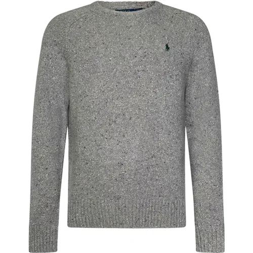 Grauer Pullover mit Pony-Stickerei , Herren, Größe: M - Polo Ralph Lauren - Modalova